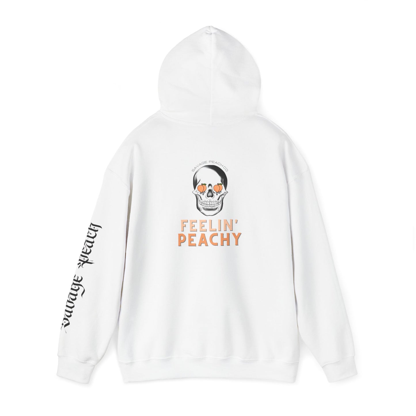 Feelin' Peachy Skull Hoodie - Unisex Heavy Blend Hoodie