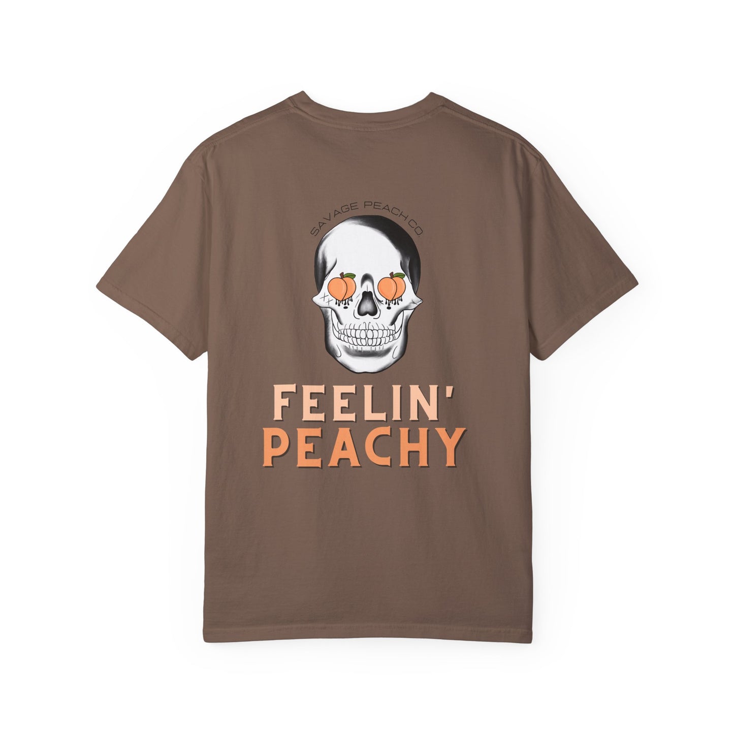 Unisex Heavy Cotton Tee - 'Feelin' Peachy' Skull Design