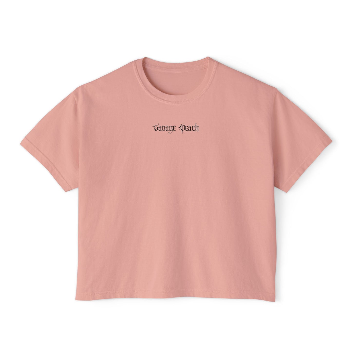 Savage Peach Women's Boxy Tee - Trendy and Comfortable Cropped Shirt