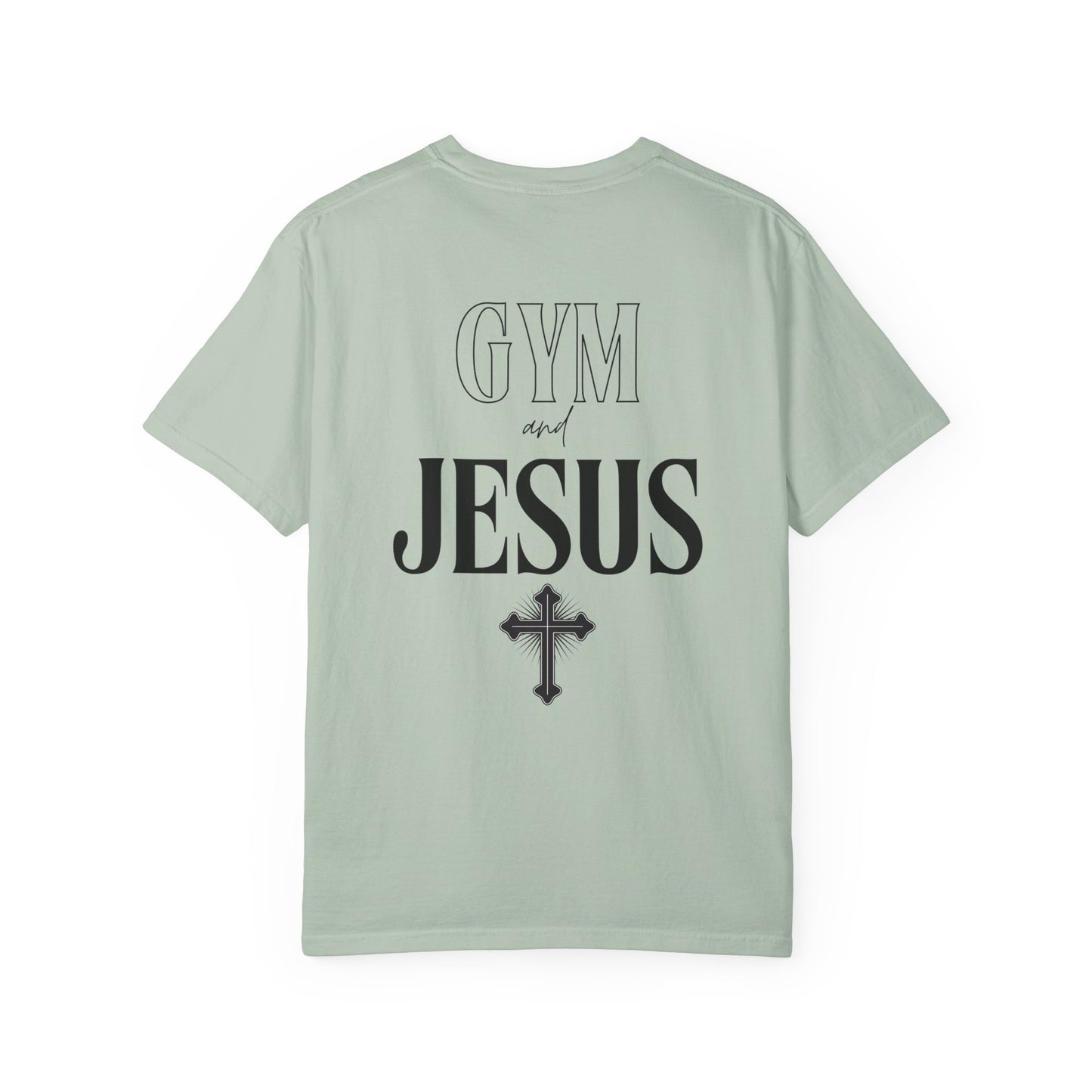 Unisex Inspirational Gym T-Shirt Heavy Cotton Tee - 'Gym and Jesus'