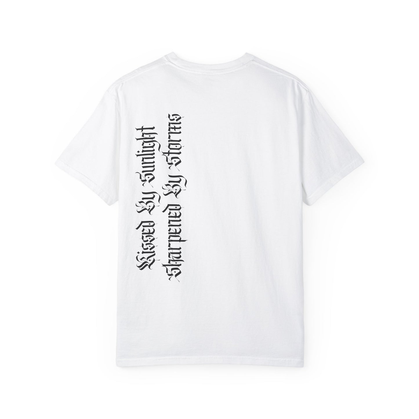Unisex Heavy Cotton Tee - "Kissed by Sunlight, Sharpened by Storms" Inspirational Graphic Tee