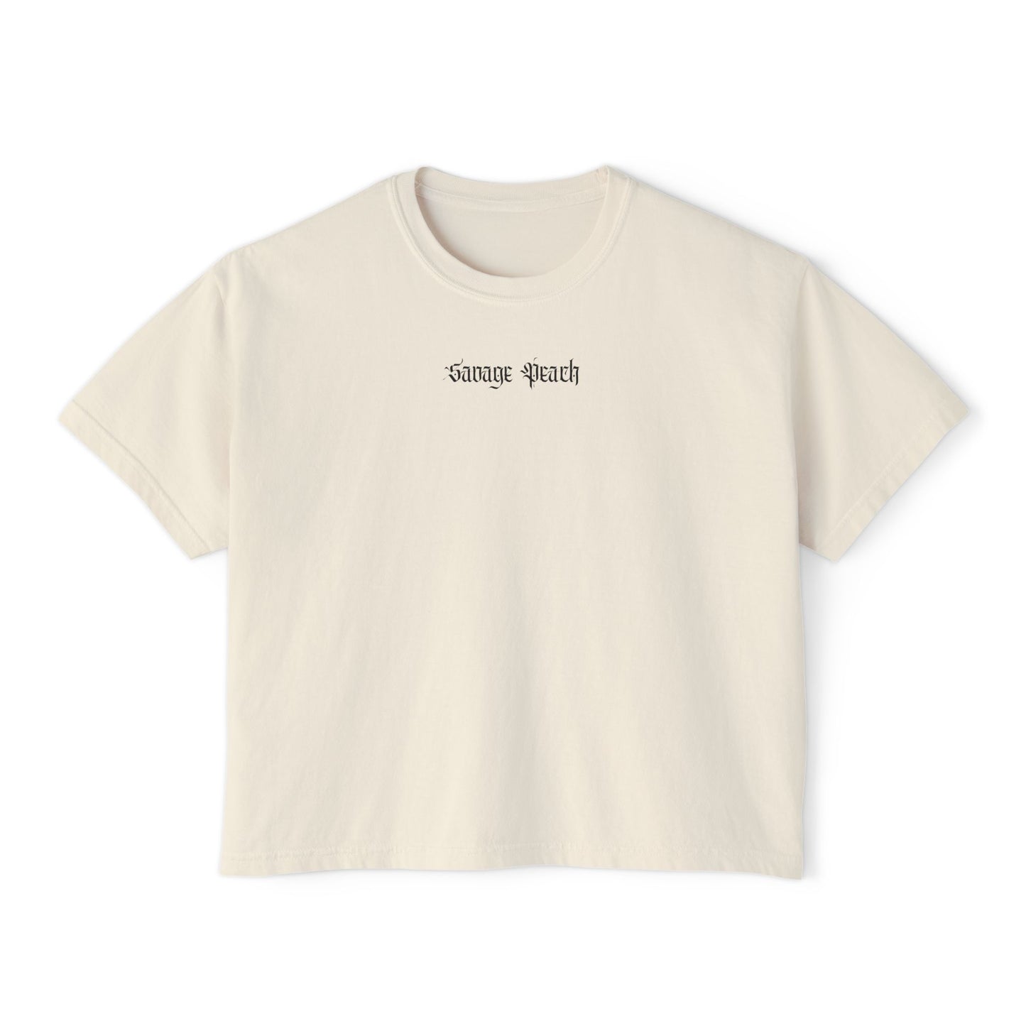 Savage Peach Women's Boxy Tee - Trendy and Comfortable Cropped Shirt