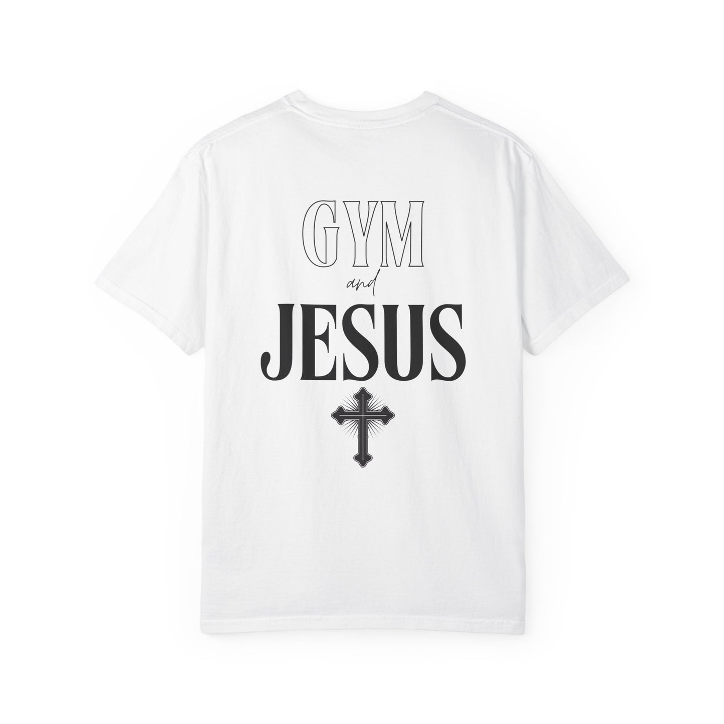 Unisex Inspirational Gym T-Shirt Heavy Cotton Tee - 'Gym and Jesus'