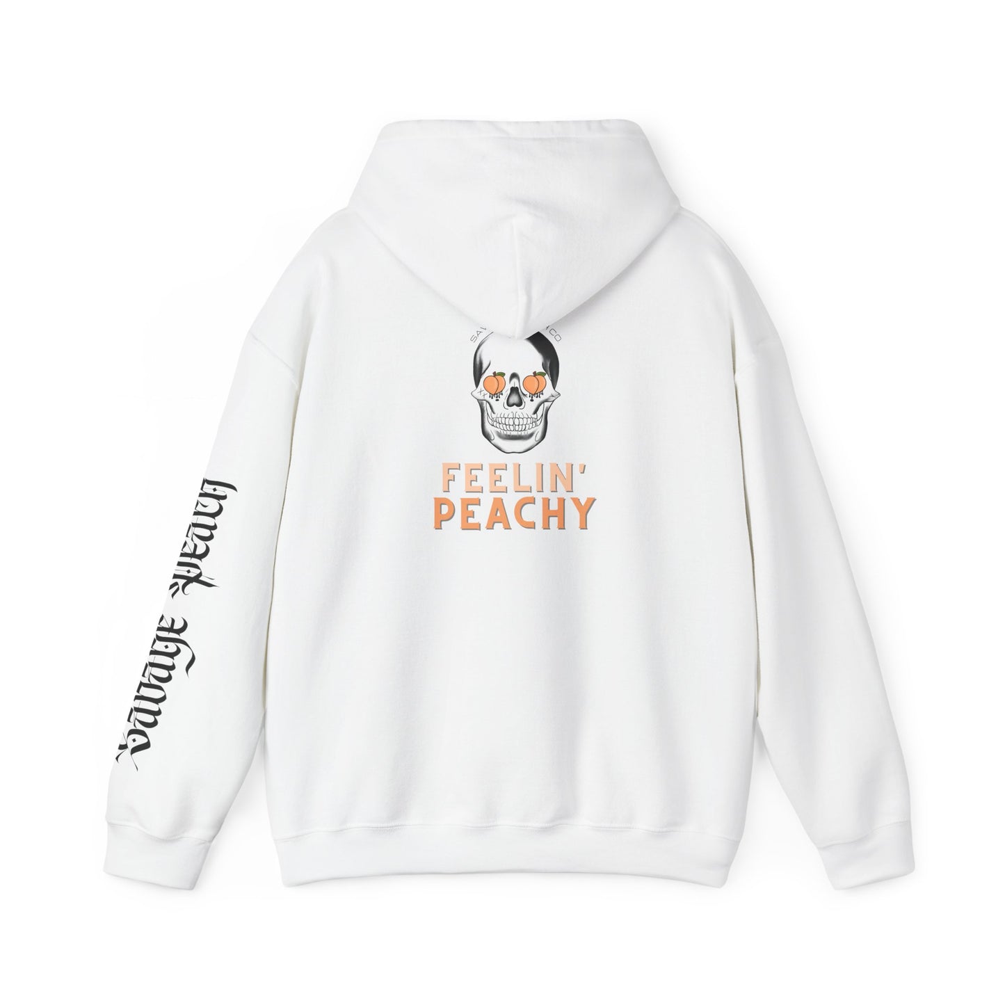 Feelin' Peachy Skull Hoodie - Unisex Heavy Blend Hoodie