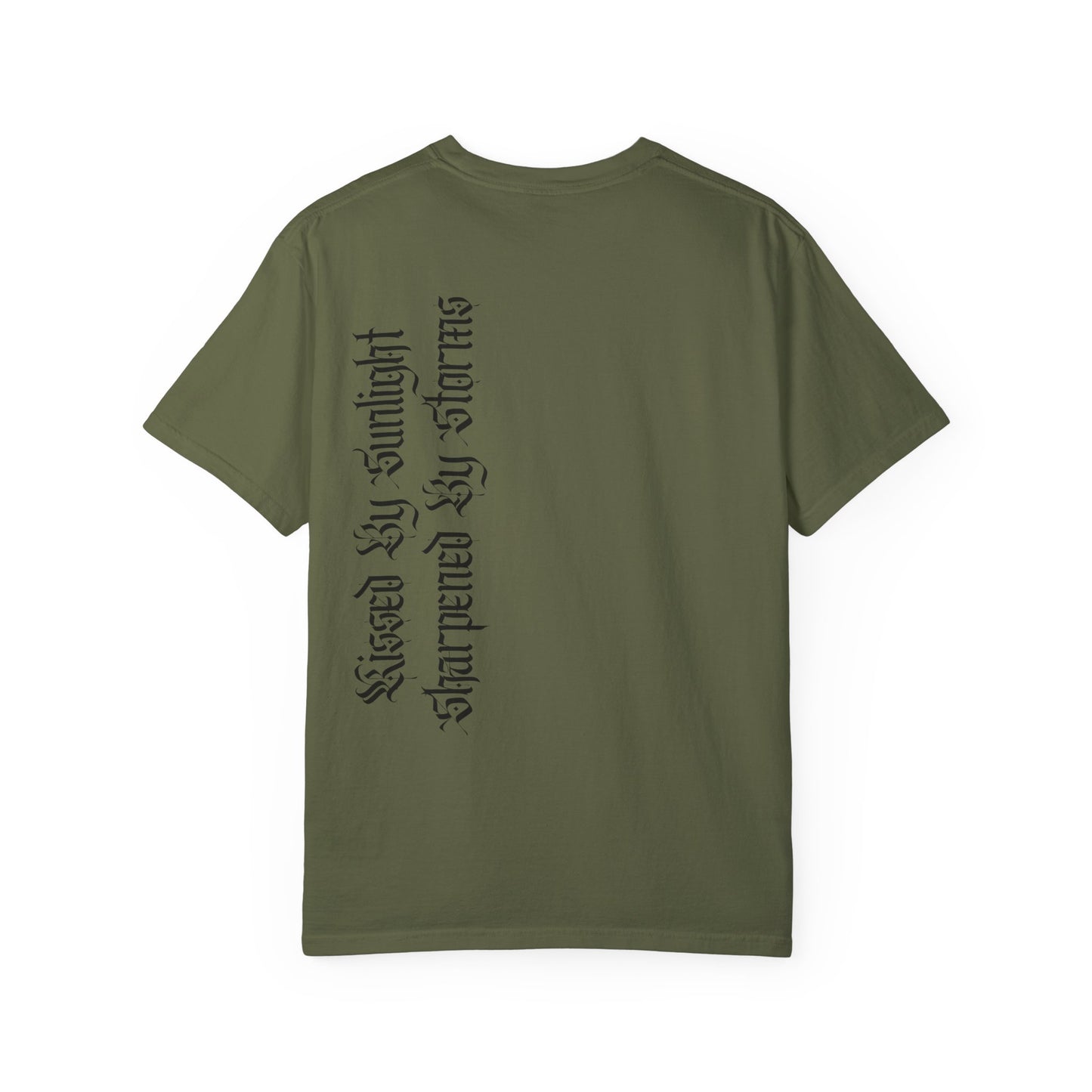 Unisex Heavy Cotton Tee - "Kissed by Sunlight, Sharpened by Storms" Inspirational Graphic Tee