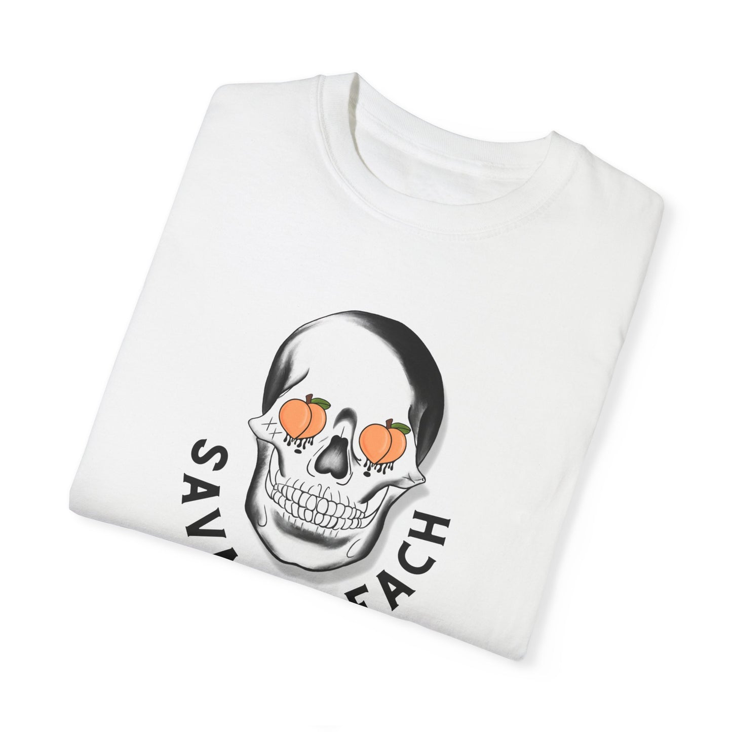 Savage Peach Unisex Heavy Cotton Tee - Trendy Skull Graphic T-Shirt