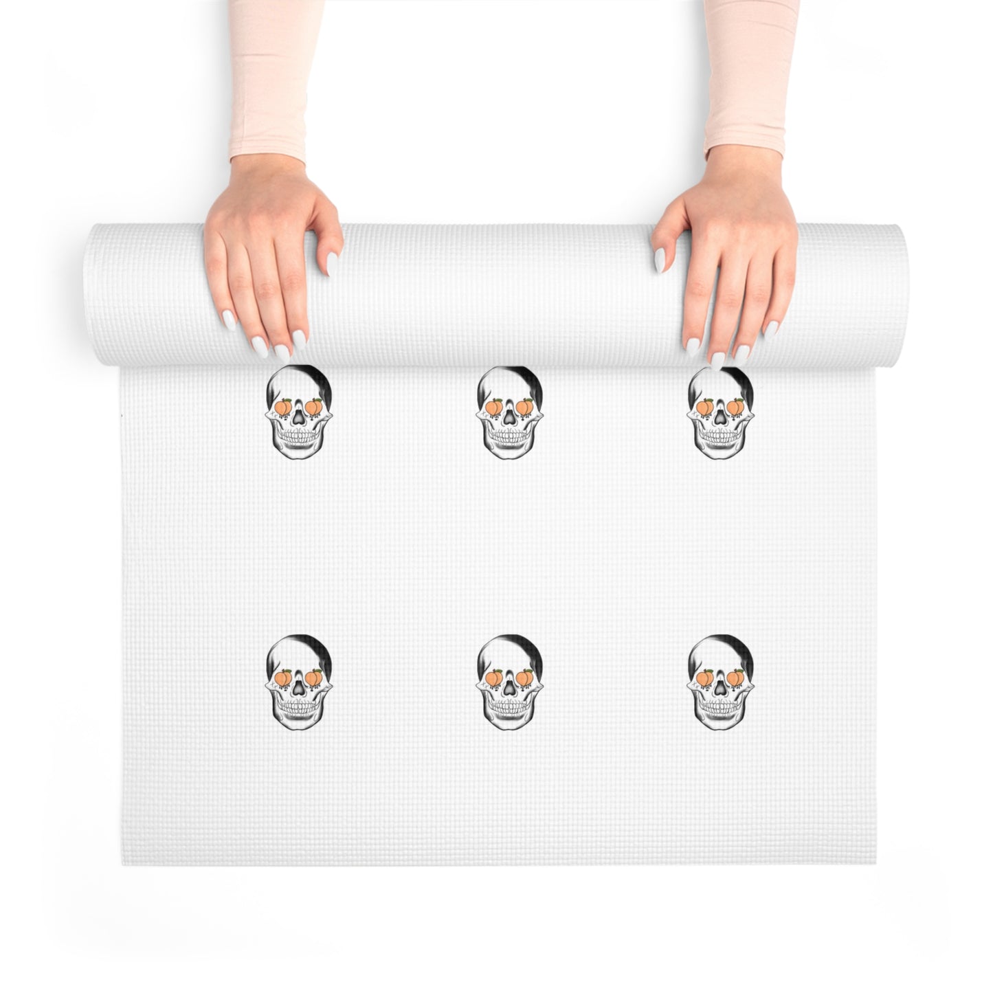 Eco-Friendly Foam Yoga Mat with Motivational Skulls Design