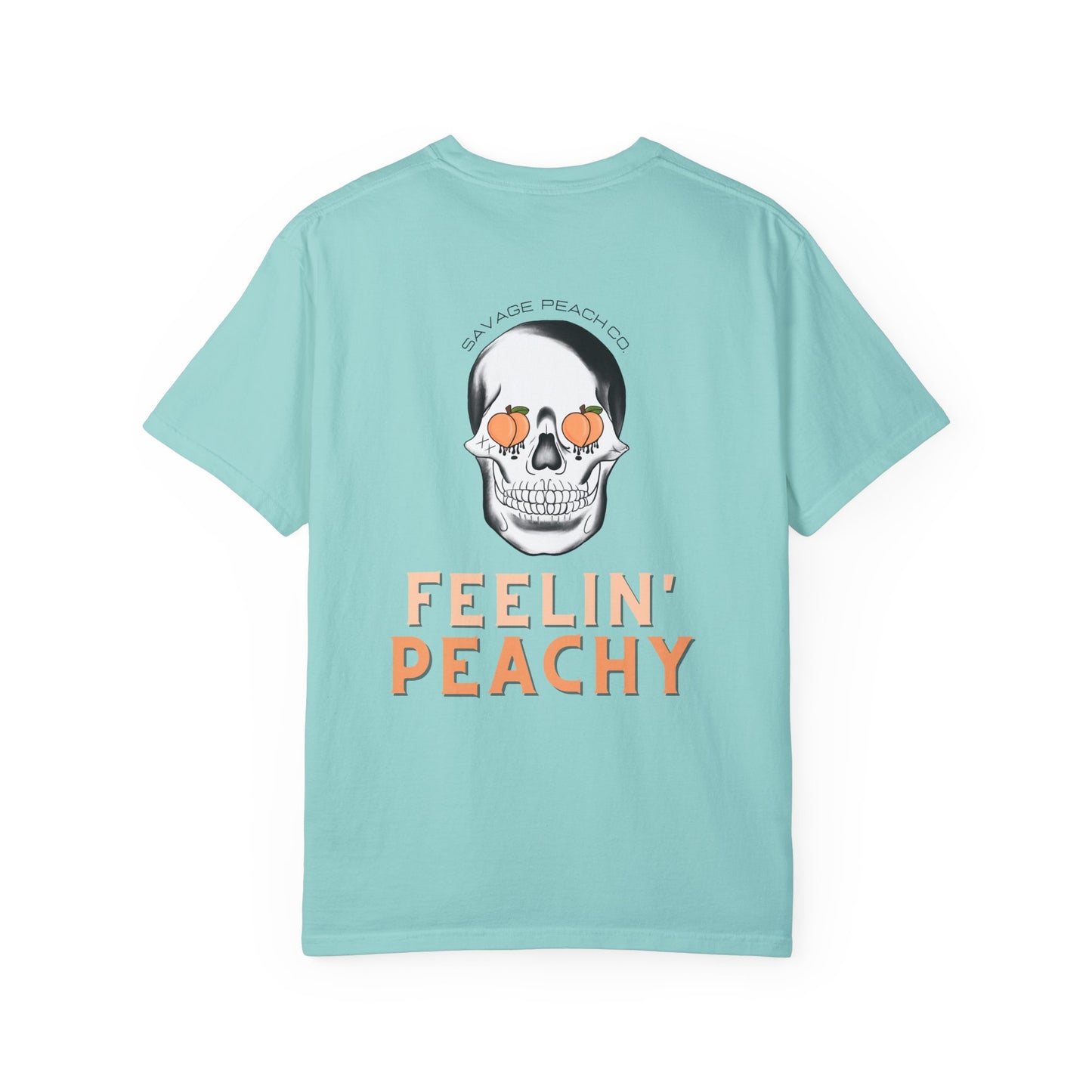 Unisex Heavy Cotton Tee - 'Feelin' Peachy' Skull Design