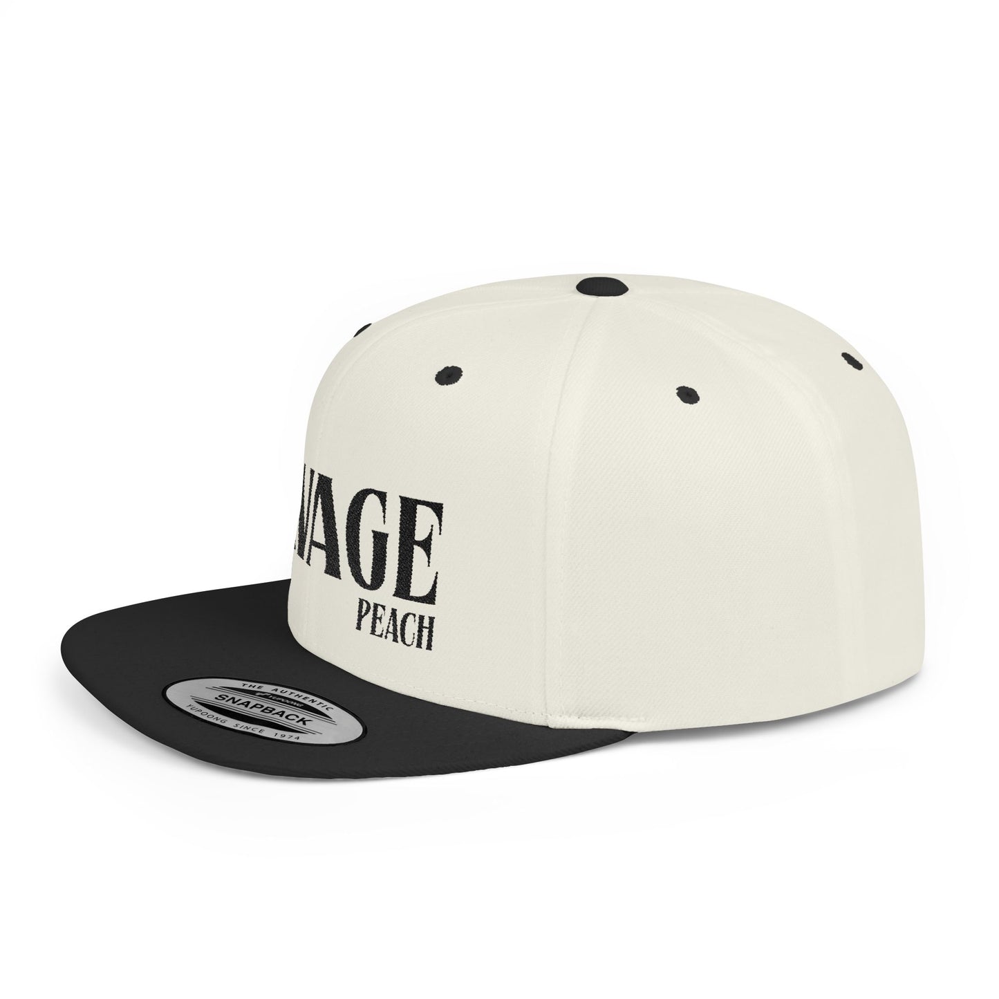 Stylish Savage Peach Flat Bill Snapback Hat