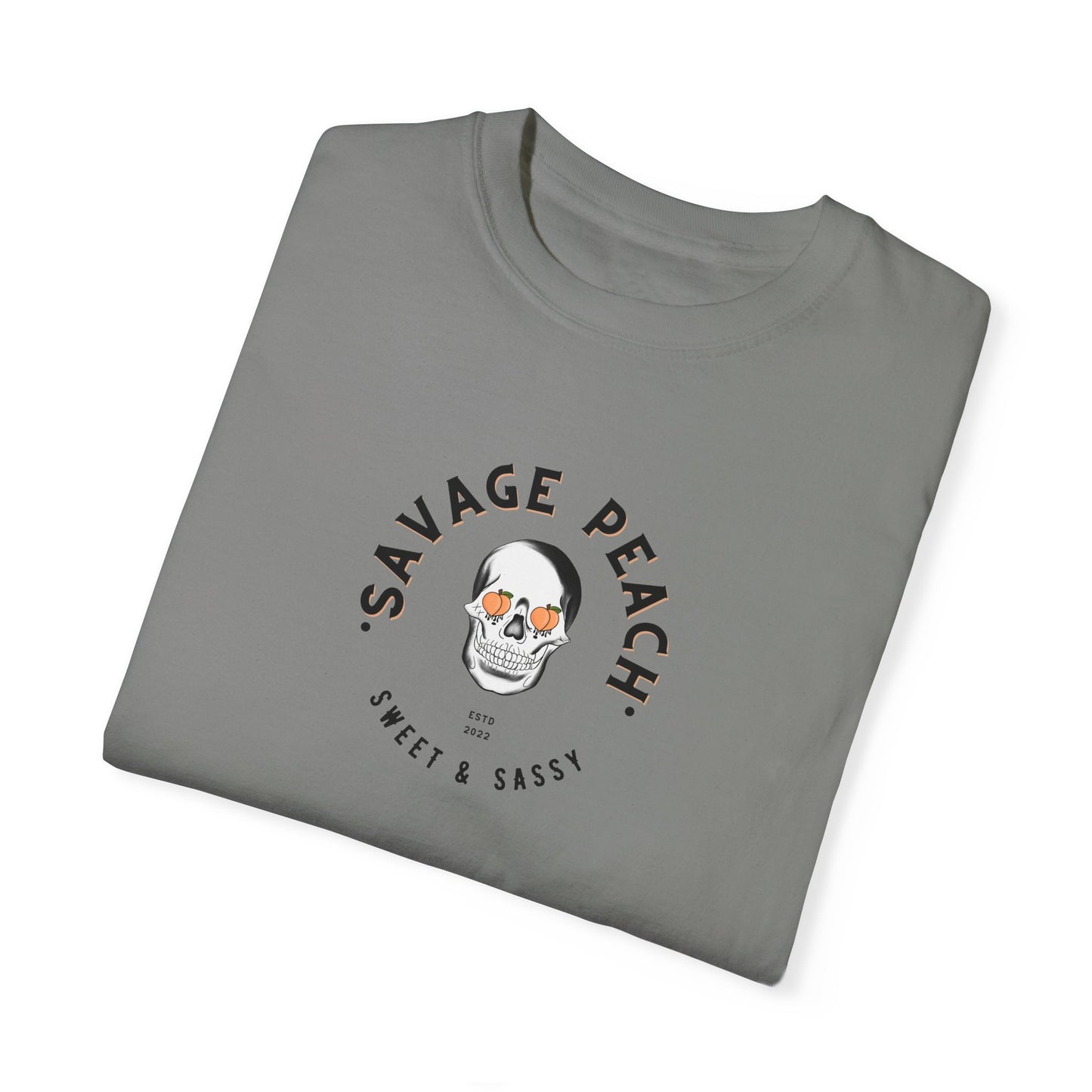 Savage Peach Heavy Cotton Tee - Sweet & Sassy Graphic T-Shirt