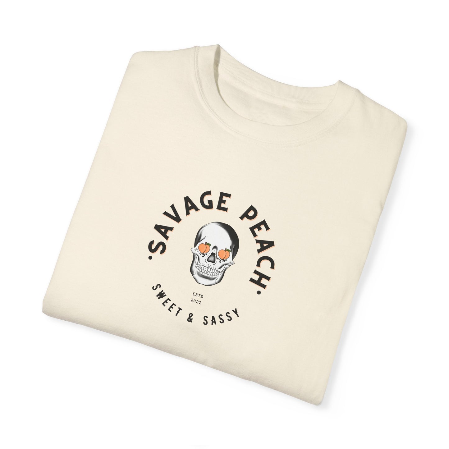 Savage Peach Heavy Cotton Tee - Sweet & Sassy Graphic T-Shirt