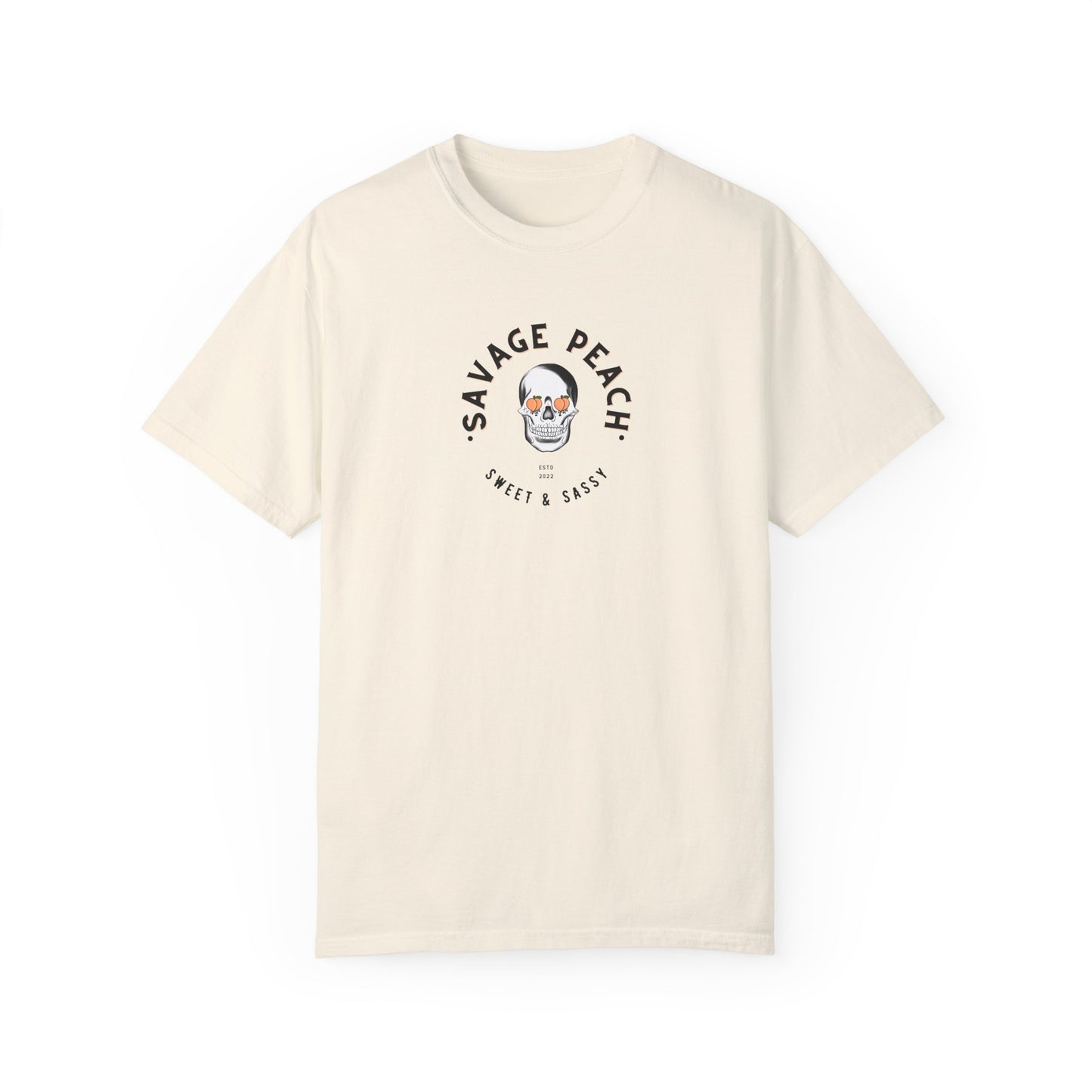 Savage Peach Heavy Cotton Tee - Sweet & Sassy Graphic T-Shirt