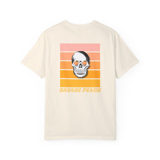 Retro Skull Unisex Heavy Cotton Tee - Savage Peach Design