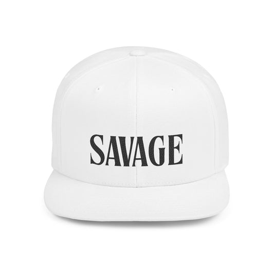 Savage Flat Bill Snapback Cap – Trendy Streetwear Hat for Bold Style