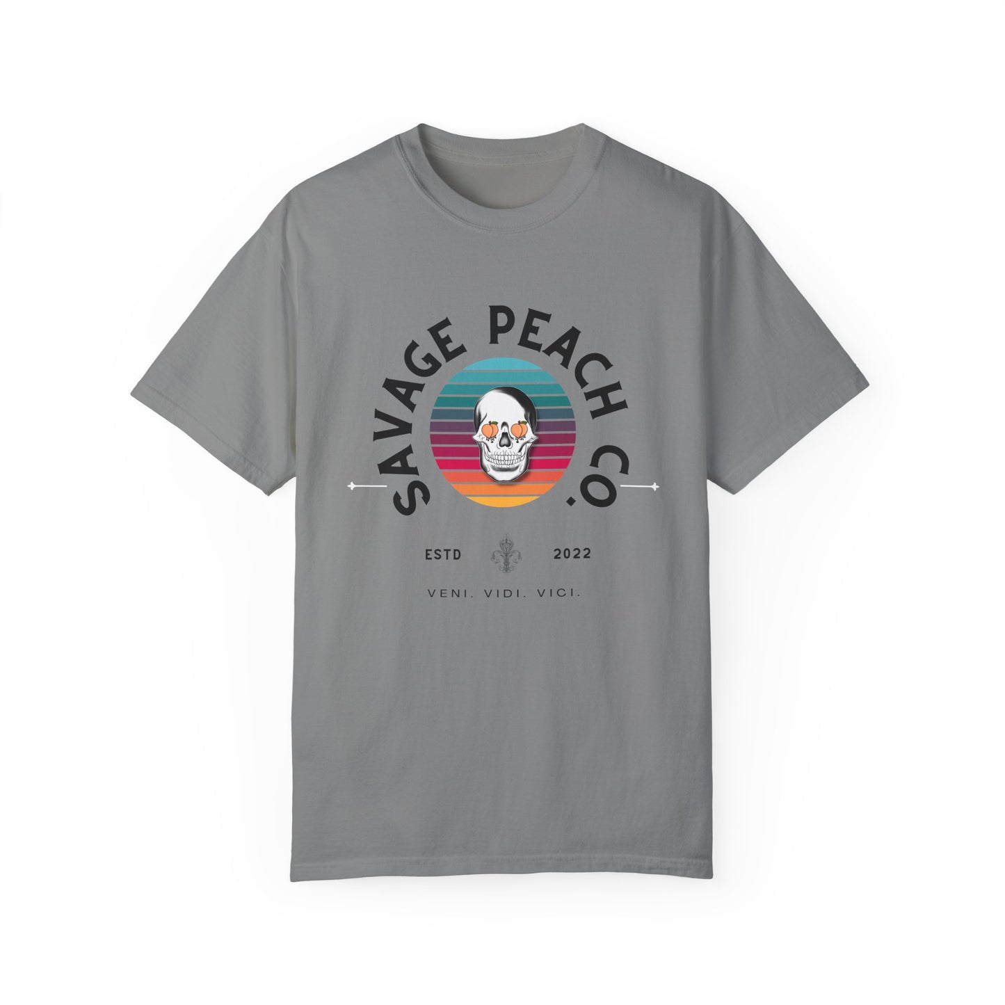 Savage Peach Co. Unisex Heavy Cotton Tee - Vintage Style Graphic T-Shirt