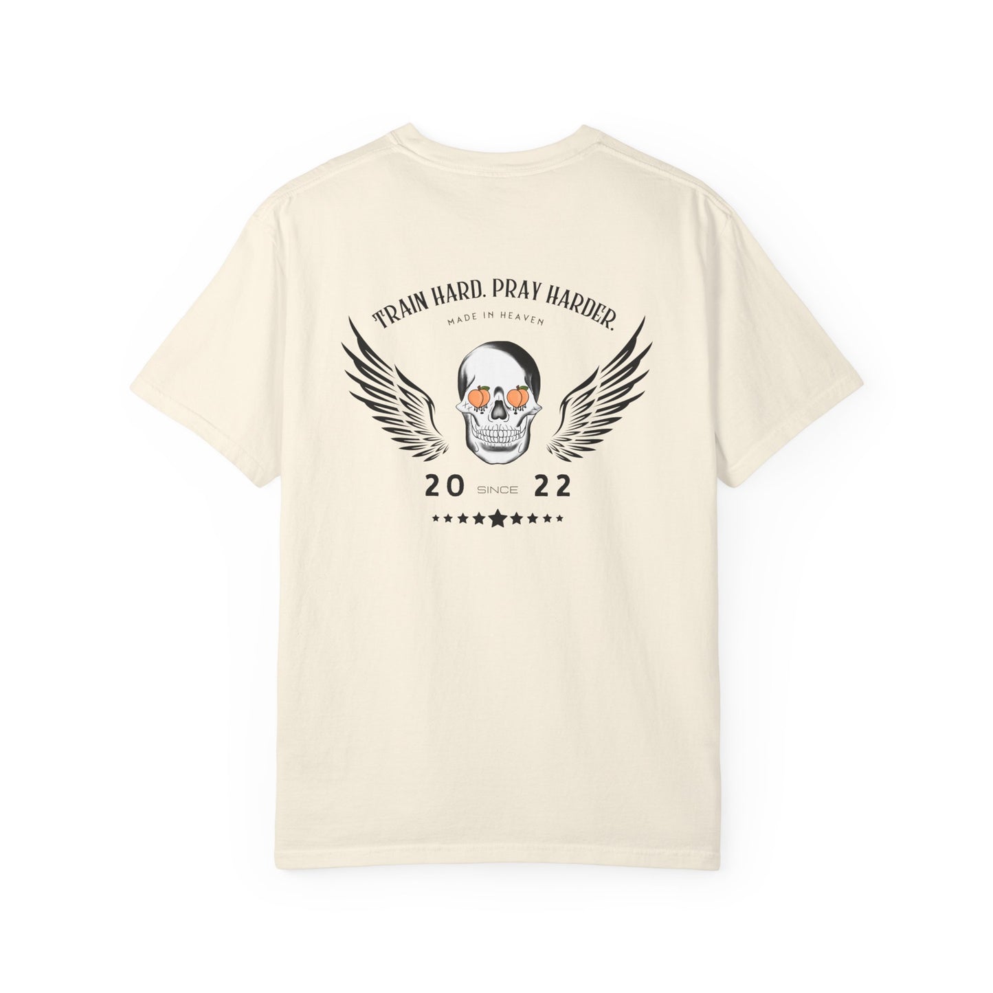 Best Seller 'Train Hard, Pray Harder' Unisex Heavy Cotton Tee - Motivational Workout Tee