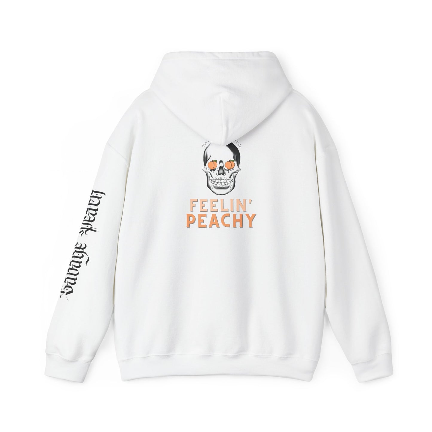 Feelin' Peachy Skull Hoodie - Unisex Heavy Blend Hoodie