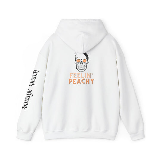 Feelin' Peachy Skull Hoodie - Unisex Heavy Blend Hoodie