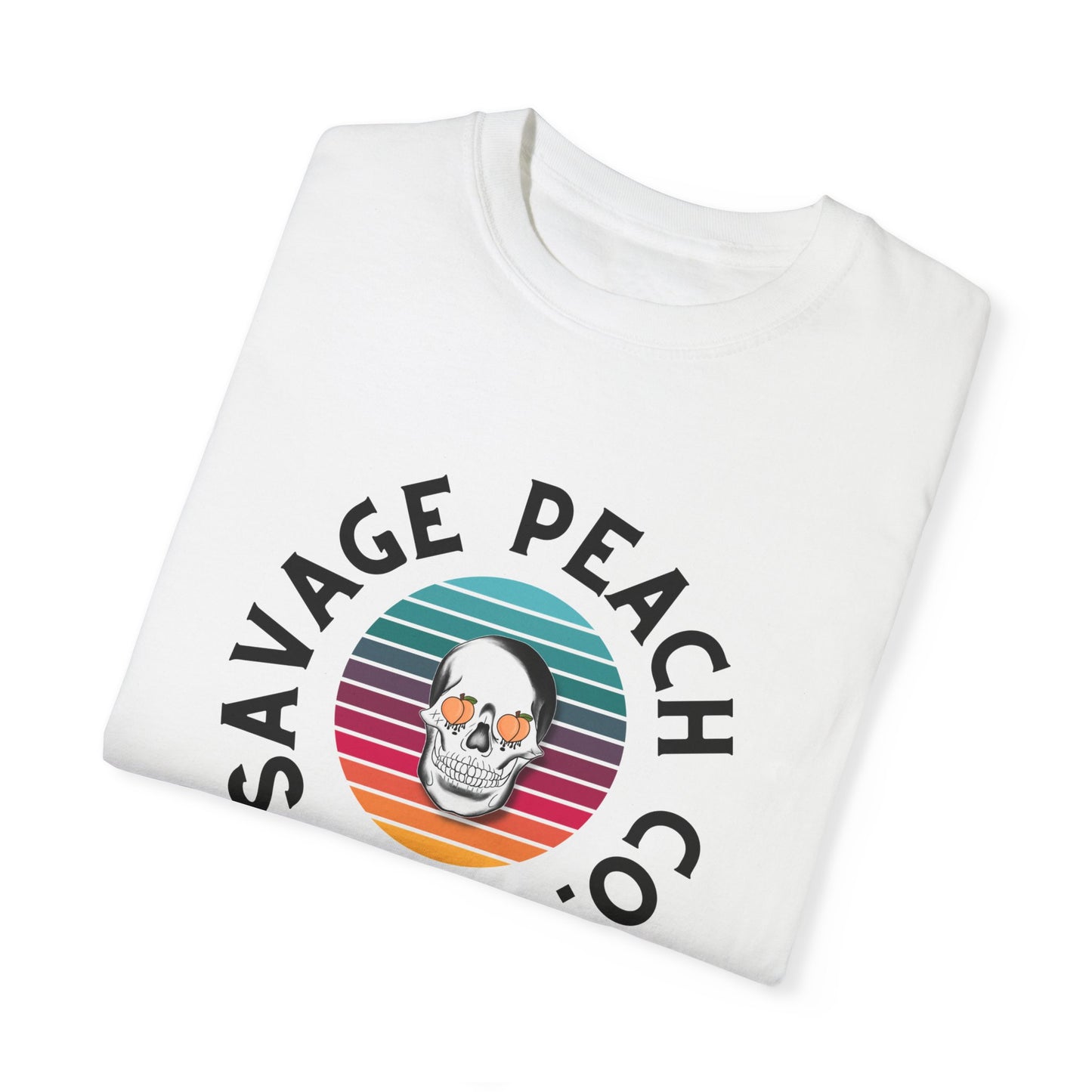 Savage Peach Co. Unisex Heavy Cotton Tee - Vintage Style Graphic T-Shirt