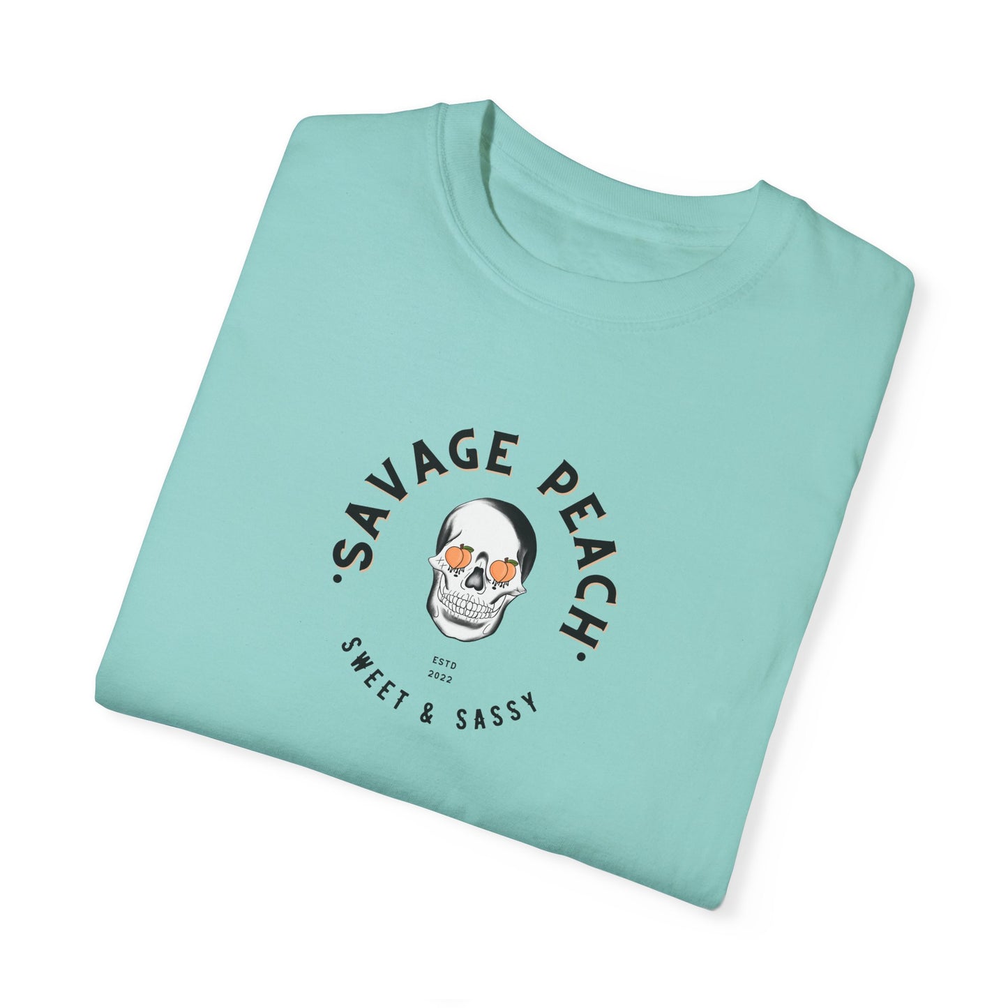 Savage Peach Heavy Cotton Tee - Sweet & Sassy Graphic T-Shirt