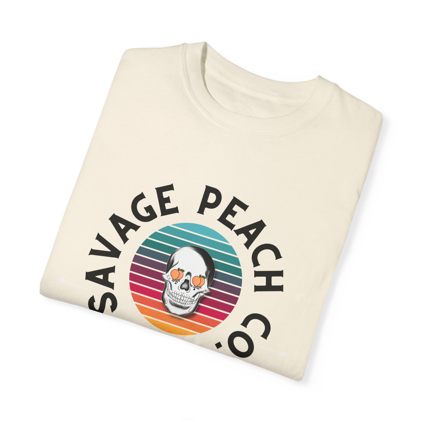 Savage Peach Co. Unisex Heavy Cotton Tee - Vintage Style Graphic T-Shirt