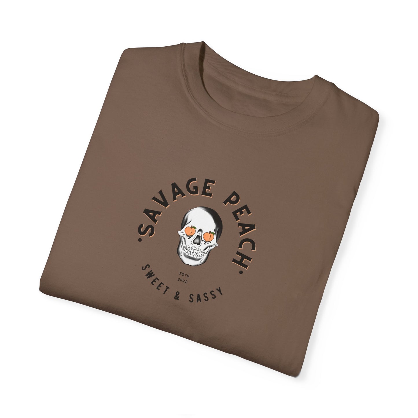 Savage Peach Heavy Cotton Tee - Sweet & Sassy Graphic T-Shirt