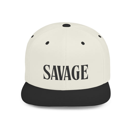Savage Flat Bill Snapback Cap – Trendy Streetwear Hat for Bold Style