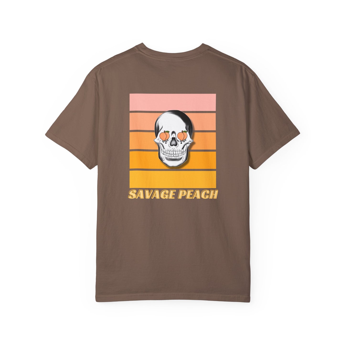 Retro Skull Unisex Heavy Cotton Tee - Savage Peach Design