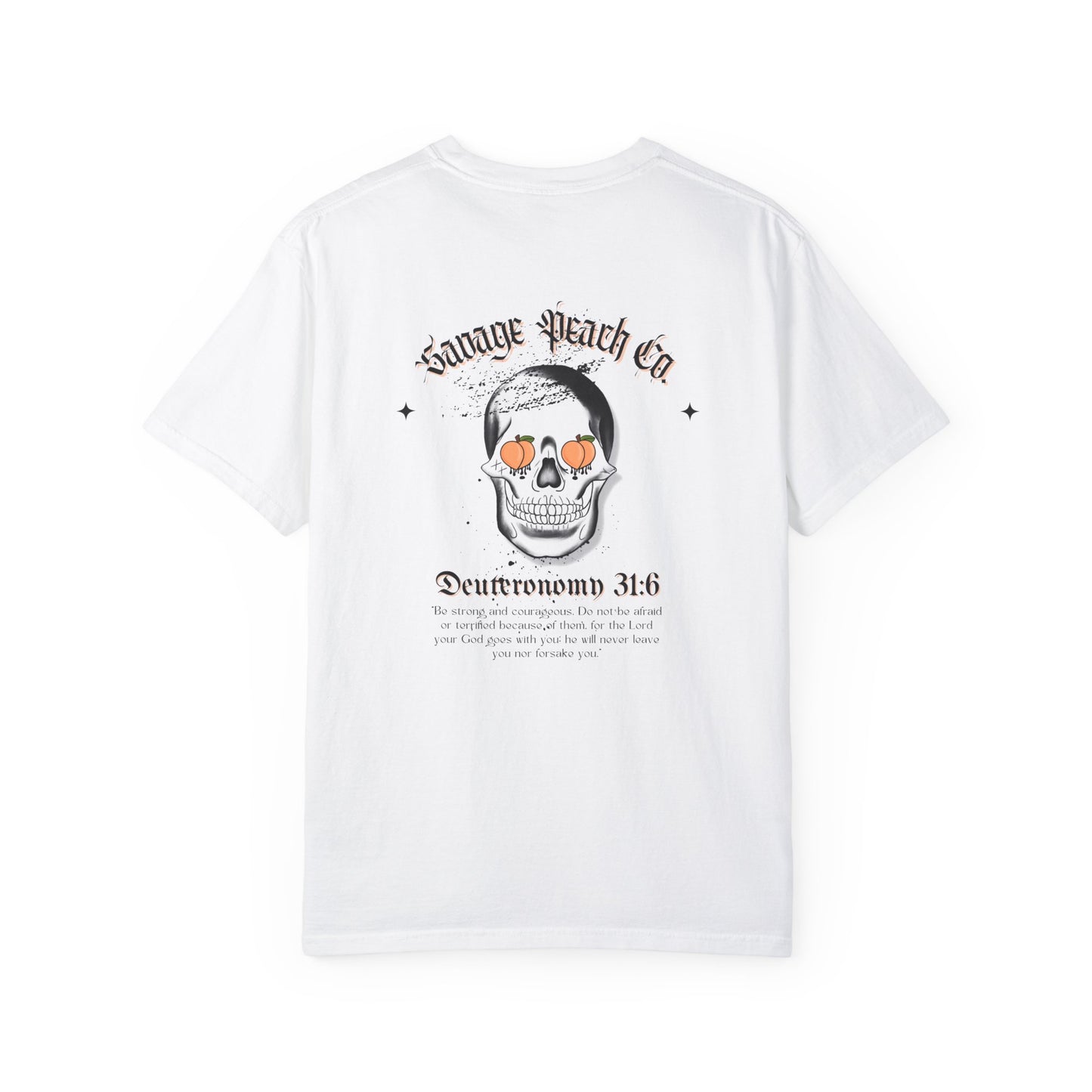 Savage Peach Unisex Heavy Cotton Tee - Deuteronomy 31:6