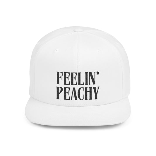 Feelin' Peachy Flat Bill Snapback Cap - Trendy Hat for Summer Vibes