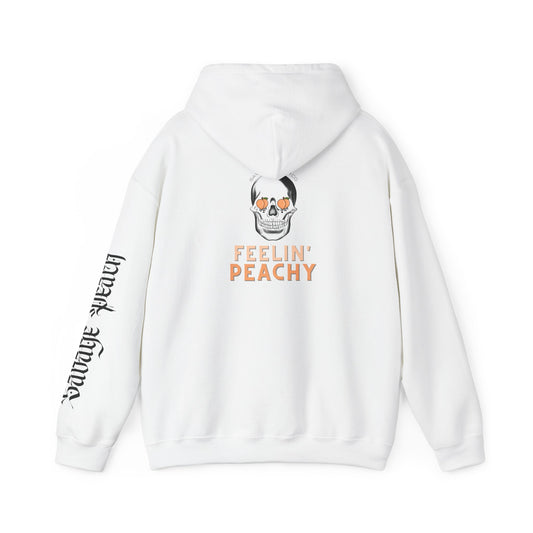 Feelin' Peachy Skull Hoodie - Unisex Heavy Blend Hoodie