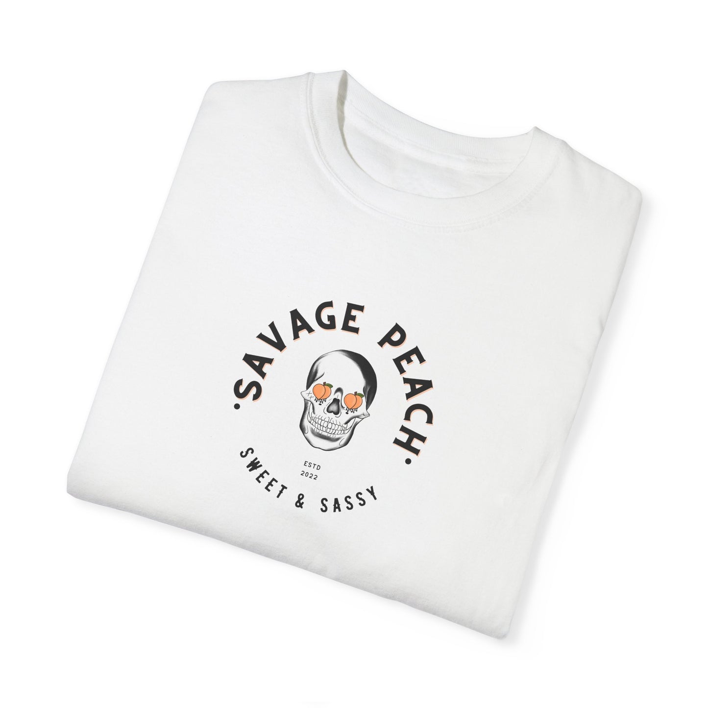 Savage Peach Heavy Cotton Tee - Sweet & Sassy Graphic T-Shirt