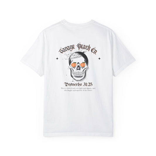 Savage Peach Unisex Heavy Cotton Tee - Proverbs 31:25