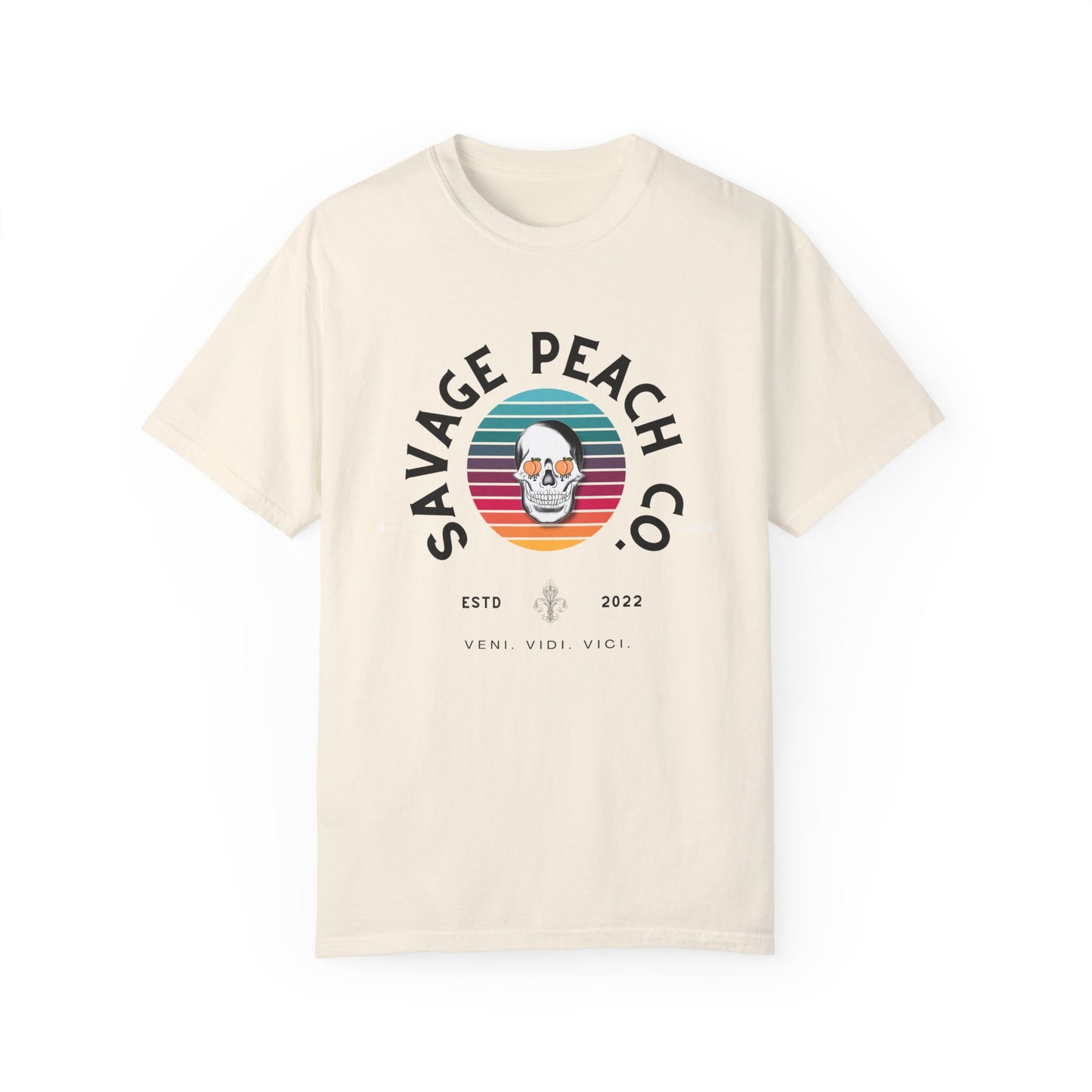 Savage Peach Co. Unisex Heavy Cotton Tee - Vintage Style Graphic T-Shirt
