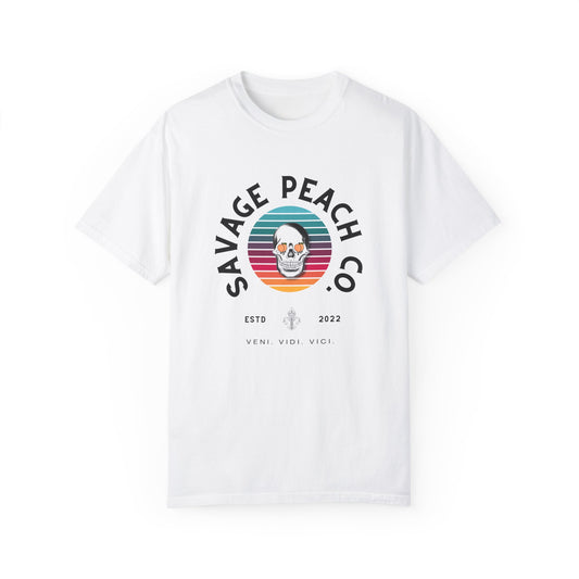 Savage Peach Co. Unisex Heavy Cotton Tee - Vintage Style Graphic T-Shirt