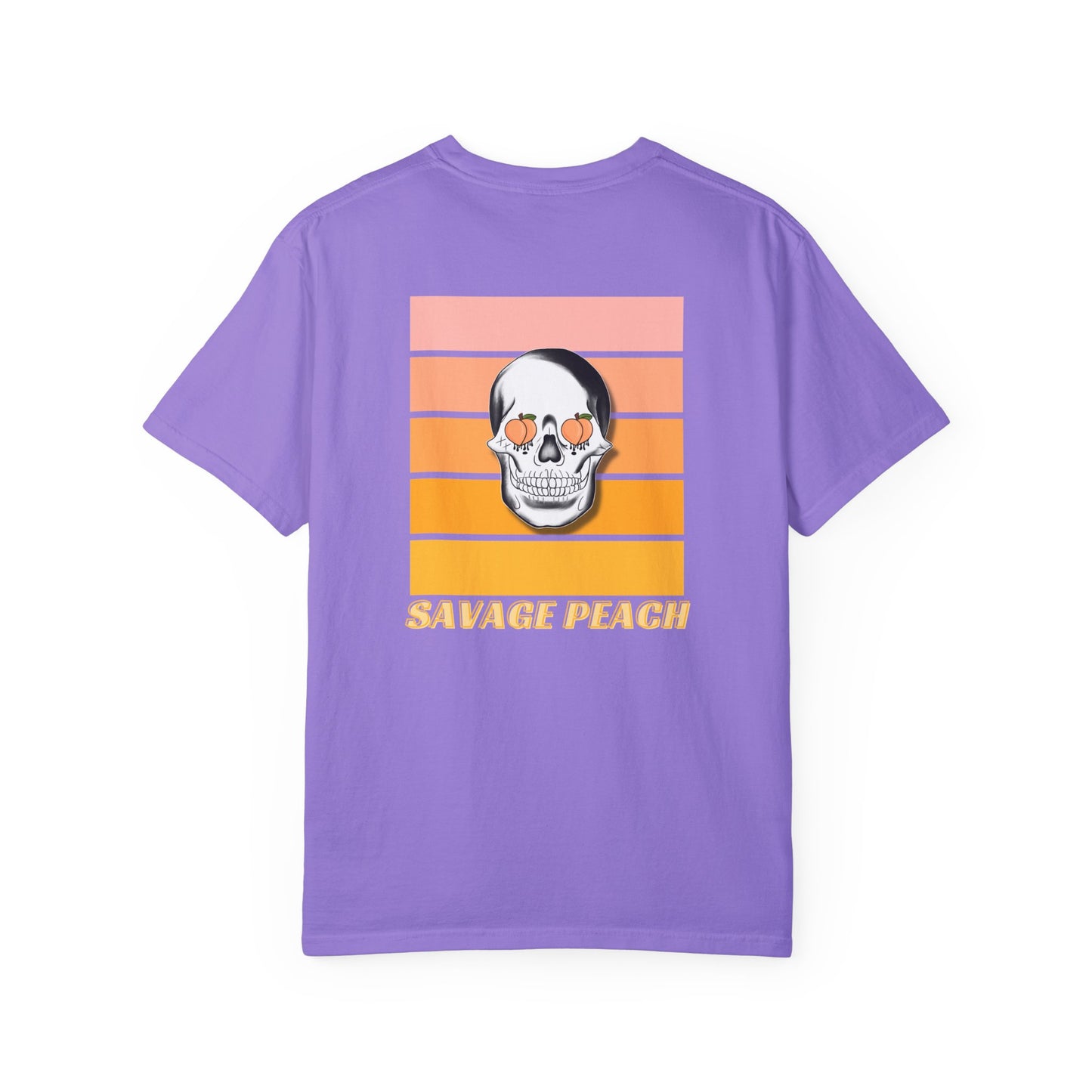 Retro Skull Unisex Heavy Cotton Tee - Savage Peach Design