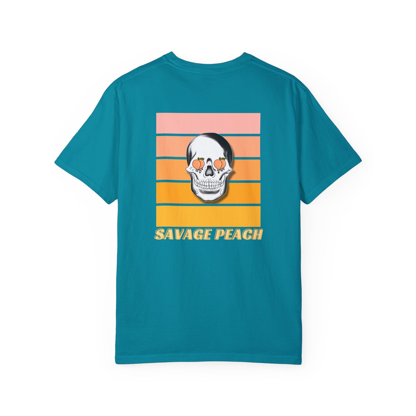Retro Skull Unisex Heavy Cotton Tee - Savage Peach Design