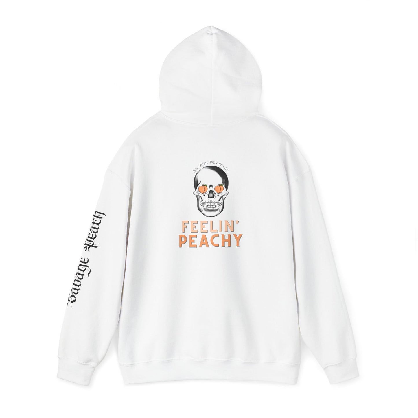 Feelin' Peachy Skull Hoodie - Unisex Heavy Blend Hoodie