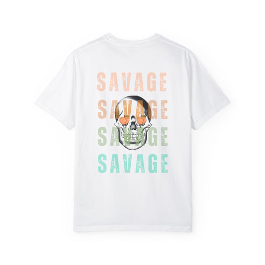 Savage Skull Unisex Heavy Cotton Tee - Edgy Graphic T-Shirt