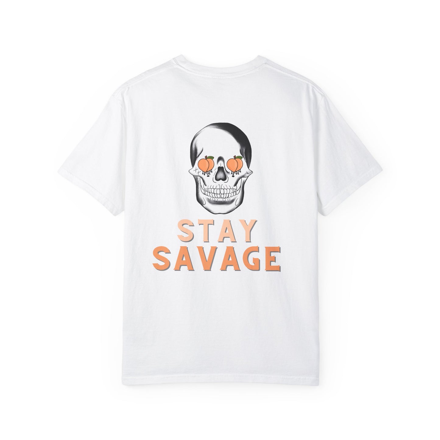 Stay Savage Unisex Heavy Cotton Tee - Bold Skull Graphic Tee