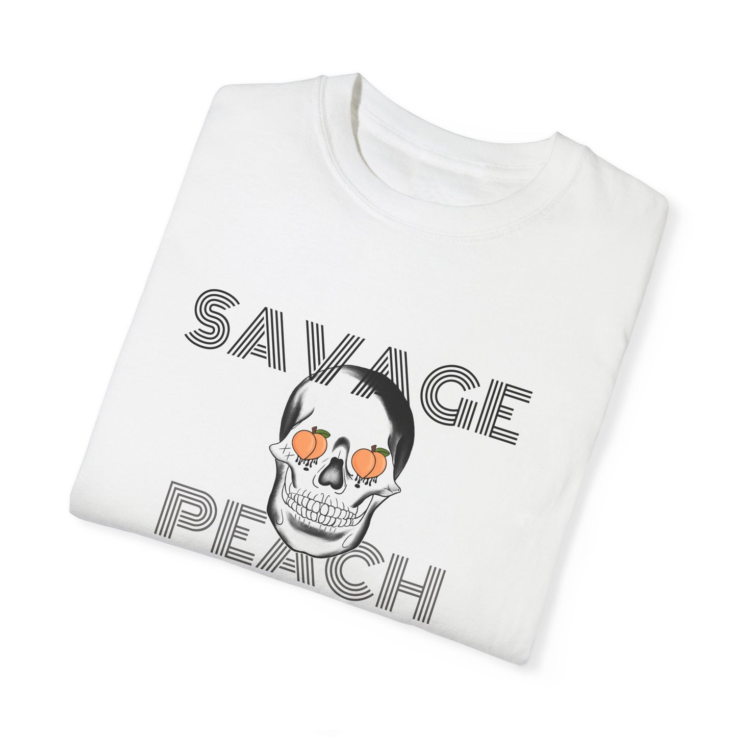 Savage Peach Unisex Heavy Cotton Tee - Edgy Graphic T-Shirt