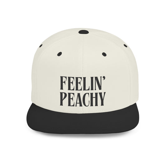 Feelin' Peachy Flat Bill Snapback Cap - Trendy Hat for Summer Vibes