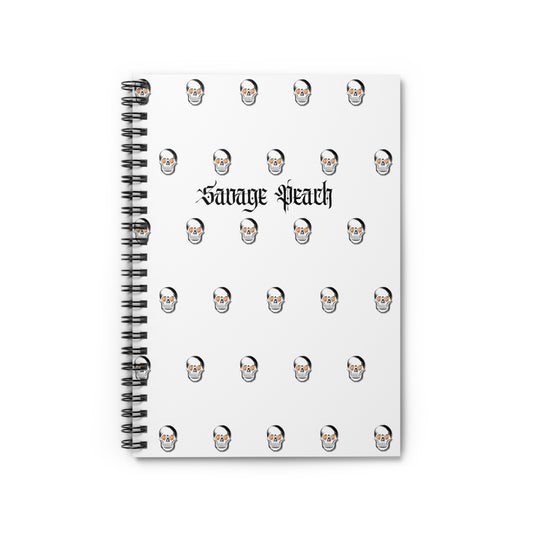 Savage Peach Skull Spiral Notebook