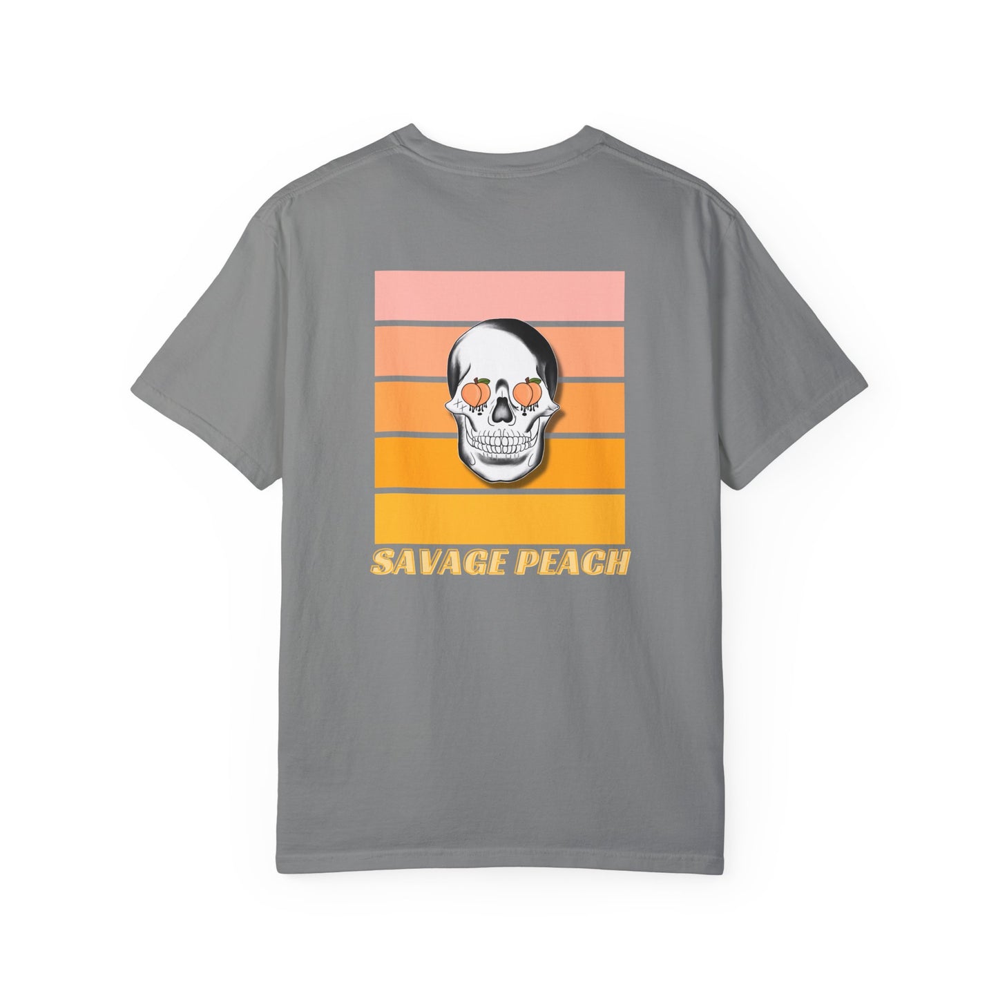Retro Skull Unisex Heavy Cotton Tee - Savage Peach Design